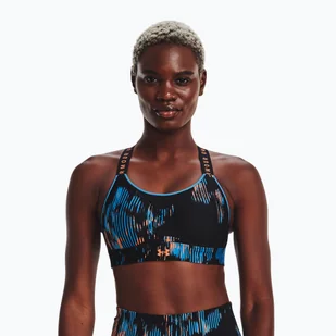 Biustonosz fitness Under Armour Infinity High Print black/capri/iridescent - Bielizna sportowa damska - miniaturka - grafika 1