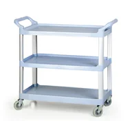 Wózki magazynowe - B2B Partner Wózek półkowy do sprzątania, aluminium/plastik AF08161 - miniaturka - grafika 1