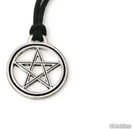 Wisiorki - WISIOREK SREBRNY PENTAGRAM talizmany rock pentagram gwiazda rzemyk prezent dla niej (ar301) - miniaturka - grafika 1