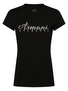Armani Exchange Koszulka damska Kobiety Bawełna czarny jednolity, M - Koszulki i topy damskie - miniaturka - grafika 1