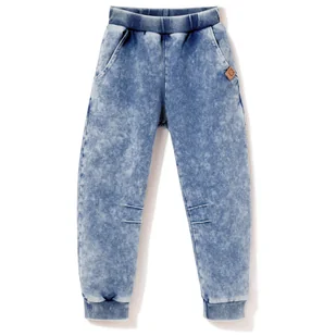 Spodnie dresowe w kolorze marmurkowego jeansu 104/110 - Moda i Uroda OUTLET - miniaturka - grafika 1