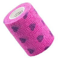 Apteczki i materiały opatrunkowe - Vitammy Autoband serduszka fioletowe 7,5cm x 450cm Elastyczny bandaż kohezyjny samoprzylepny - miniaturka - grafika 1