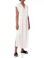 Sukienki - TOM TAILOR Damski sukienka w paski 1031363, 29556 - Offwhite Vertical Paint Stripe, 42 - miniaturka - grafika 1