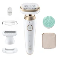 Depilatory i golarki damskie - Depilator Braun Silk-epil 9 Flex SES9-071 biało-złoty - miniaturka - grafika 1