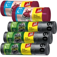 Worki na śmieci - Worki na śmieci Jan Niezbędny 3x Magnum Flex 60L + 2x Easy Pack wiśniowe 82 szt. - miniaturka - grafika 1