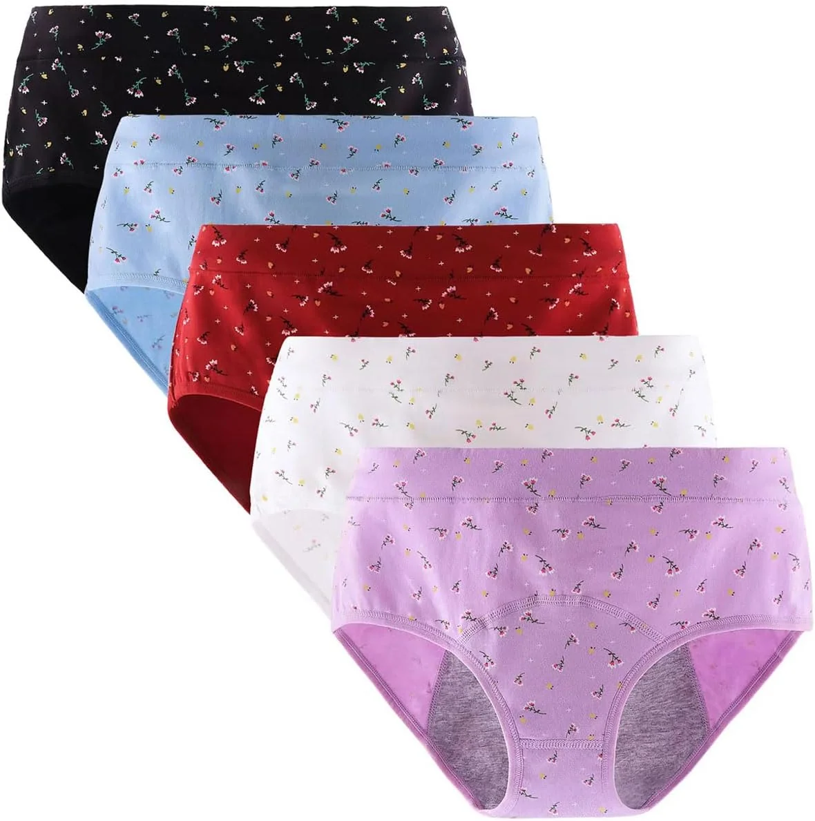 Majtki menstruacyjne bawełniane wysokie 5 sztuk rozmiar S ochrona
