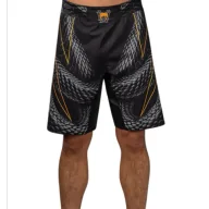 Spodnie sportowe męskie - Venum Fightshorts Spodenki MMA Matupa Black/Grey/Gold - miniaturka - grafika 1