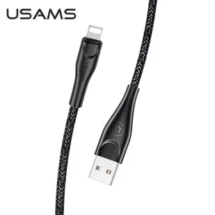 USAMS Kabel pleciony U41 lightning 3m 2A czarny - Kable USB - miniaturka - grafika 1