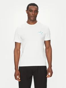 Calvin Klein T-Shirt Chest Logo K10K114146 Biały Regular Fit - Koszulki męskie - miniaturka - grafika 1