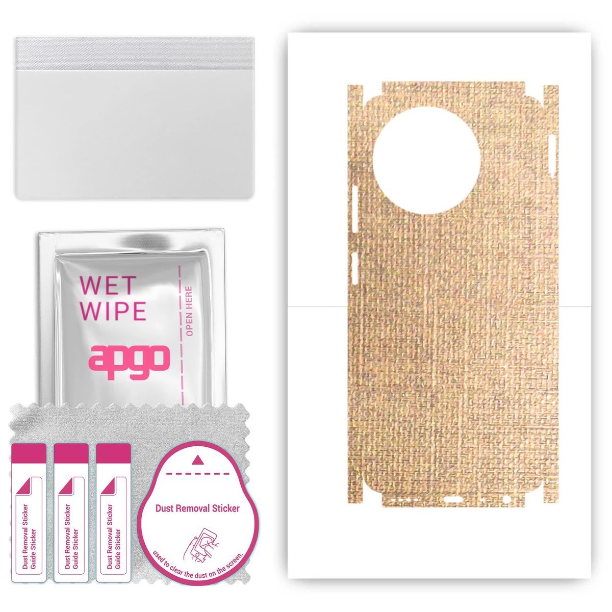 Folia naklejka skórka strukturalna na TYŁ+BOKI do Realme C67 5G - Tkanina Denim Beżowy - apgo SKINS