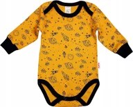 Body dla niemowląt - Body długi rękaw 2 napy KOSMOS MUSZTARD. 74 KLEKLE - miniaturka - grafika 1