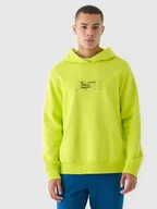 Bluzy sportowe męskie - Męska bluza dresowa nierozpinana z kapturem 4F 4FRAW24TSWSM1816 - zielona - miniaturka - grafika 1