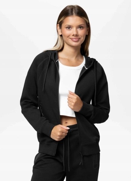 Bluza damska rozpinana z kapturem Pitbull Explory czarna XS