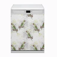 Dekoracje domu - Ozdobny Bluedecor Magnes na zmywarkę Zielone papugi 60x80 - miniaturka - grafika 1