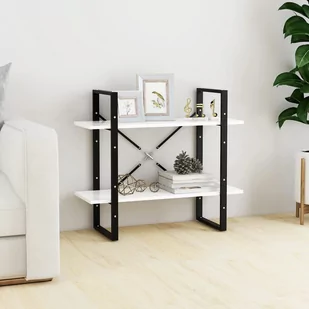 vidaXL 2-poziomowy regał na książki, biały, 80x30x70 cm, płyta wiórowa - Regały - miniaturka - grafika 1