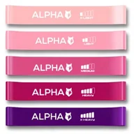 Gumy, taśmy, ekspandery - Zestaw gum do ćwiczeń ALPHA Mini Band Różowy MB-02 - miniaturka - grafika 1
