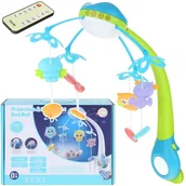 Karuzele dla niemowląt - Nobo Kids, Karuzela Łóżeczka Zwierzęta Projektor Niebieska - miniaturka - grafika 1