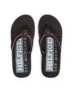 Klapki i japonki męskie - Tommy Hilfiger Japonki Corporate Hilfiger Beach FM0FM05436 Czarny - miniaturka - grafika 1