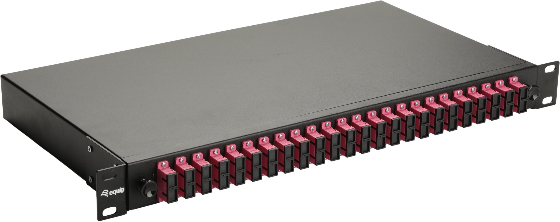 Equip Skrzynka światłowodowa 24-Port SC-Duplex OM4 1U kompletna czarna 337314