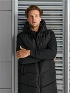 Kurtki męskie - Sinsay - Długa kamizelka - czarny - miniaturka - grafika 1