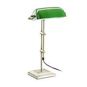 Lampy stojące - Relaxdays lampa bankierska Zielony, szkło lampa stołowa, lampa dekoracyjna o wyglądzie retro, lampa stołowa z mosiądzu, wys. x szer. x gł.: 52 x 27 x 18 cm, Bronze 10022856 - miniaturka - grafika 1