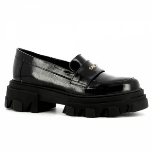 Czarne mokasyny na platformie CARINII - Carinii - Mokasyny damskie - miniaturka - grafika 1