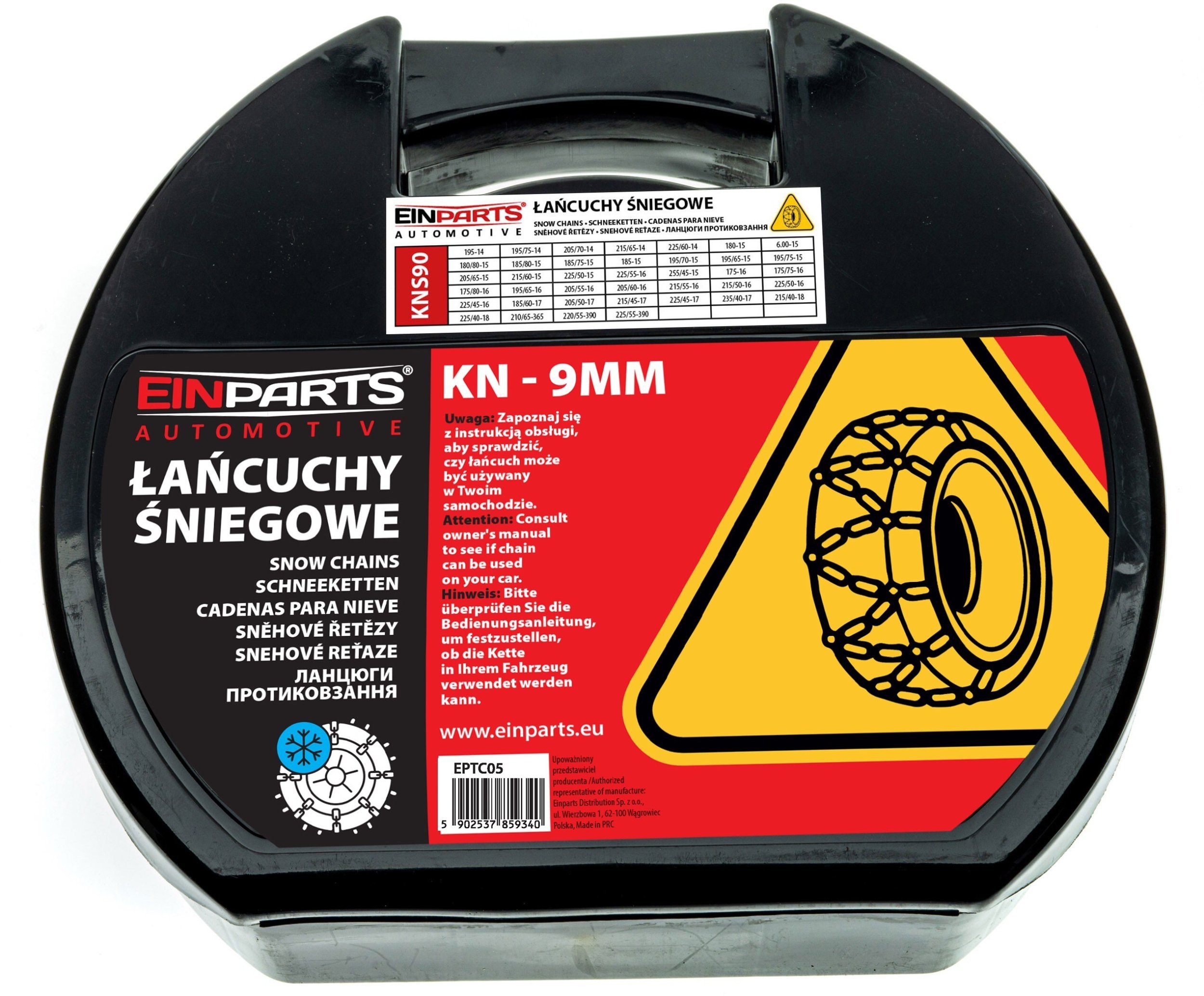 AMiO EINPARTS ŁAŃCUCHY ŚNIEGOWE KNS90 DO OPOW UNIWER. 9MM OGNIWA Z SYSTEMEM