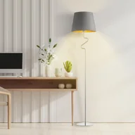 Lampy stojące - Eklektyczna lampa podłogowa do salonu FOGO GOLD w kolorze szarym - miniaturka - grafika 1