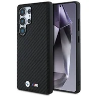 Etui i futerały do telefonów - Etui BMW Leather Carbon MagSafe do Samsung Galaxy S25 Ultra Czarny - miniaturka - grafika 1
