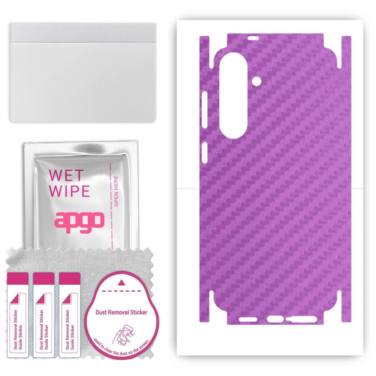 Folia naklejka skórka strukturalna na TYŁ+BOKI do Samsung Galaxy S24+ Plus - Carbon Fioletowy - apgo SKINS