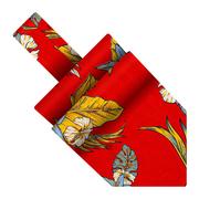 Krawaty i muchy męskie - Fular bawełniany czerwony w liście EM - EM Men's Accessories - miniaturka - grafika 1