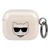 Akcesoria do słuchawek - Karl Lagerfeld KLA3UCHGD AirPods 3 cover złoty/gold Glitter Choupette - miniaturka - grafika 1