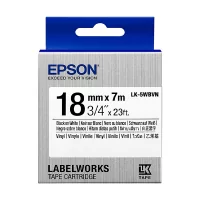Epson LK-5WBVN TAPES VINYL LABEL TAPE/WHITE BLACK 18 MM 7 M C53S655027 - Etykiety do drukarek - miniaturka - grafika 1
