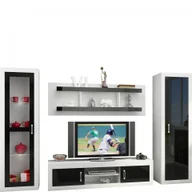 Inne meble do salonu - Meblościanka 4 Verin MebloCross Biały Mat / Czarny Połysk - miniaturka - grafika 1