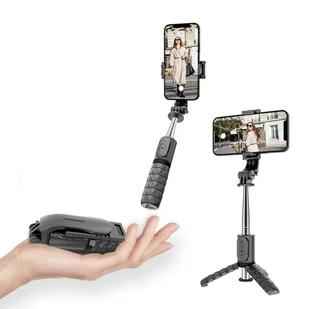 Uchwyt selfie z pilotem na bluetooth tripod Braders czarny - Selfie stick - miniaturka - grafika 15