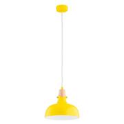 Lampy sufitowe - Solo II lampa wisząca 1xE27 żółta/drewno 61322 - miniaturka - grafika 1