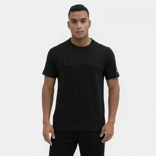 Koszulki sportowe męskie - Męski t-shirt z nadrukiem CHAMPION ROCHESTER Crewneck T-shirt - czarny - grafika 1
