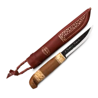 Noże - Marttiini Kierinki stal węglowa, kuta/utwardzana brzoza/brzoza karelijska/skóra 126010 - miniaturka - grafika 1
