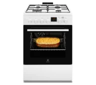 Kuchenki gazowo-elektryczne - Electrolux 600 LKK660222W Pieczenie parowe Termoobieg - miniaturka - grafika 1