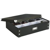 Pojemniki na zabawki - Zeller Pudełko na krawaty i paski czarny, 11x31,5x44,5 cm - miniaturka - grafika 1