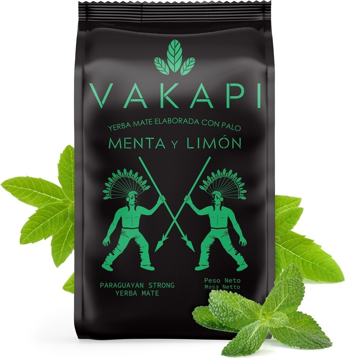 Yerba Mate Tea VAKAPI Menta y Limon 500g - paragwajska herbata mate z miętą i cytryną - mocna yerba mate liściasta 0,5kg
