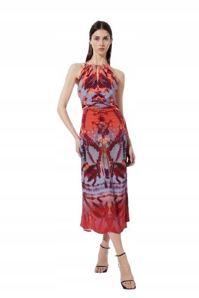 KAREN MILLEN PETITE SUKIENKA MIDI I WIĄZANIEM PETITE Petite 40 B1C