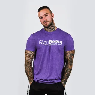 Koszulki sportowe męskie - GymBeam Koszulka Make Muscles Heather Purple - grafika 1
