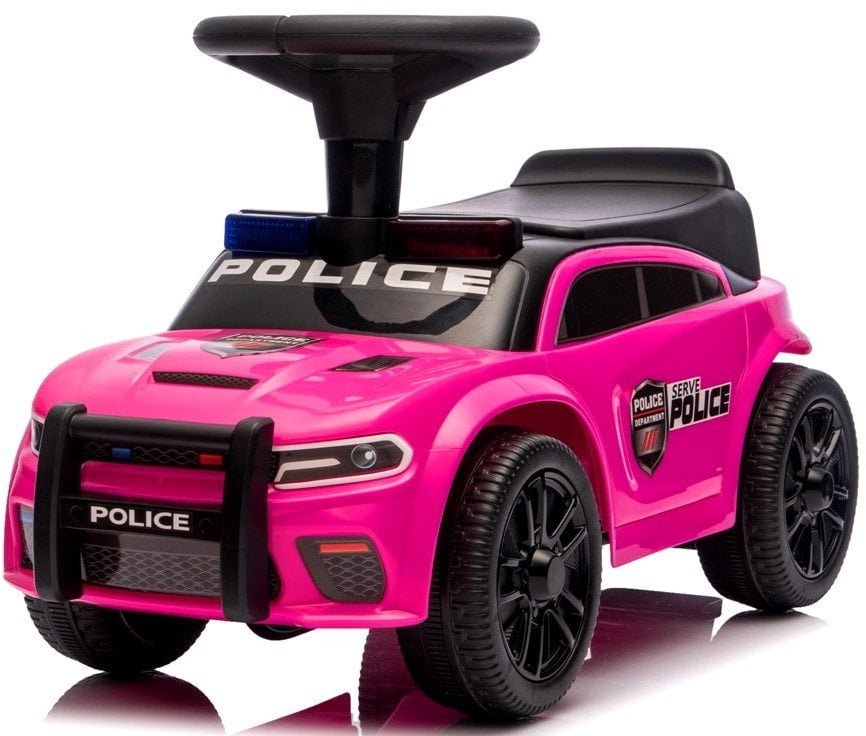 Jeździk J3 RÓŻOWY POLICE Muzyka, światła, zderzak EDUKAMP