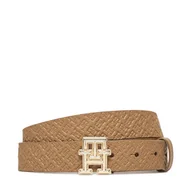 Paski - Pasek Damski Tommy Hilfiger Th Monogram 3.0 Mono AW0AW17354 Brązowy - miniaturka - grafika 1