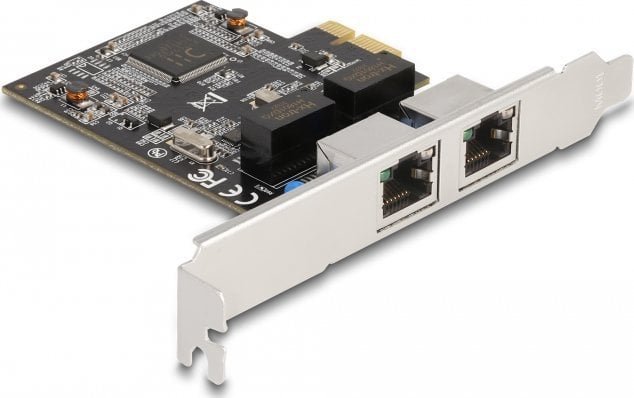 Karta sieciowa Delock DeLOCK PCIE x1 to 2x RJ45 Gbit, network camera 88615