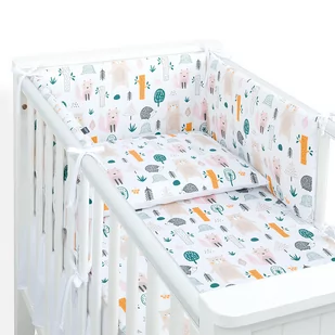 MAMO-TATO 3-el dwustronna pościel dla niemowląt PREMIUM do łóżeczka 70x140 Forest / pieguski beż - Pościel dla dzieci - miniaturka - grafika 1