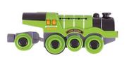 Pociągi dla dzieci - Bigjigs Toys Zielona lokomotywa na baterie - miniaturka - grafika 1