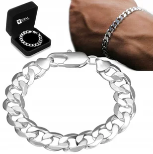 BRANSOLETA GRUBA Srebrna Męska SREBRO pr. 925 Bransoletka 8mm/21cm Pancerka - Bransolety męskie - miniaturka - grafika 1