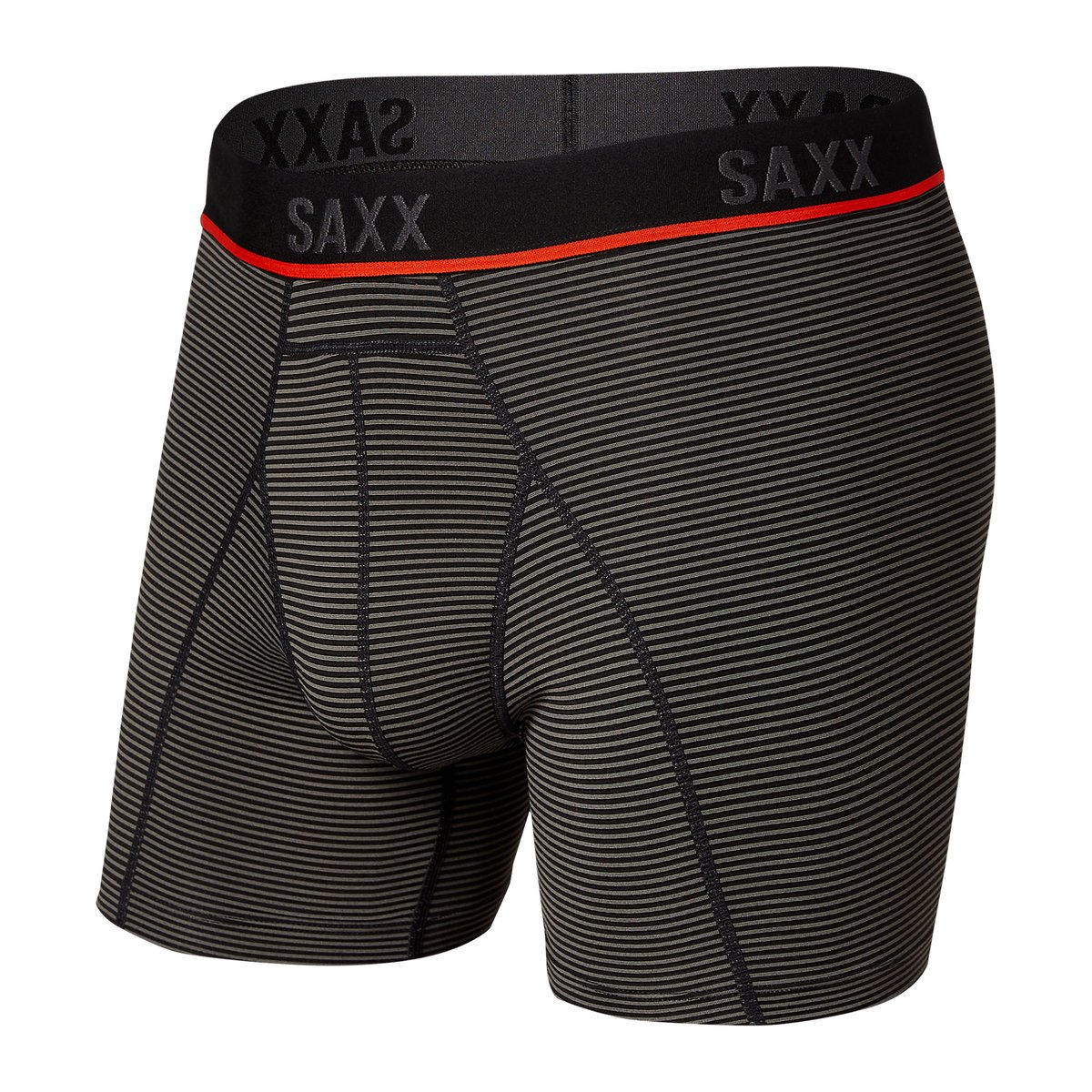 Bokserki do biegania/ bokserki męskie sportowe SAXX Kinetic HD Boxer Brief GREY FEED STRIPE II